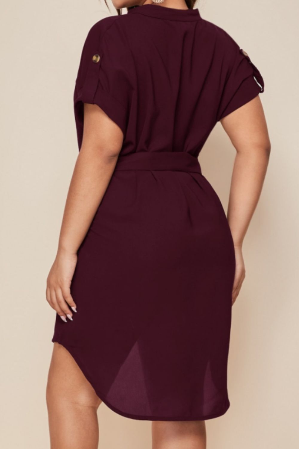 Plus Size Tie Waist Mini Dress