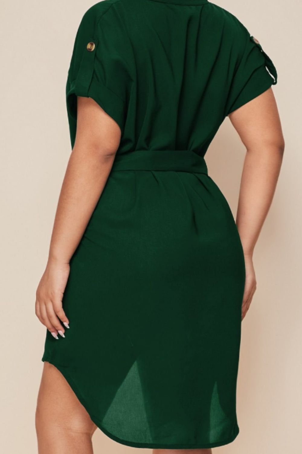 Plus Size Tie Waist Mini Dress