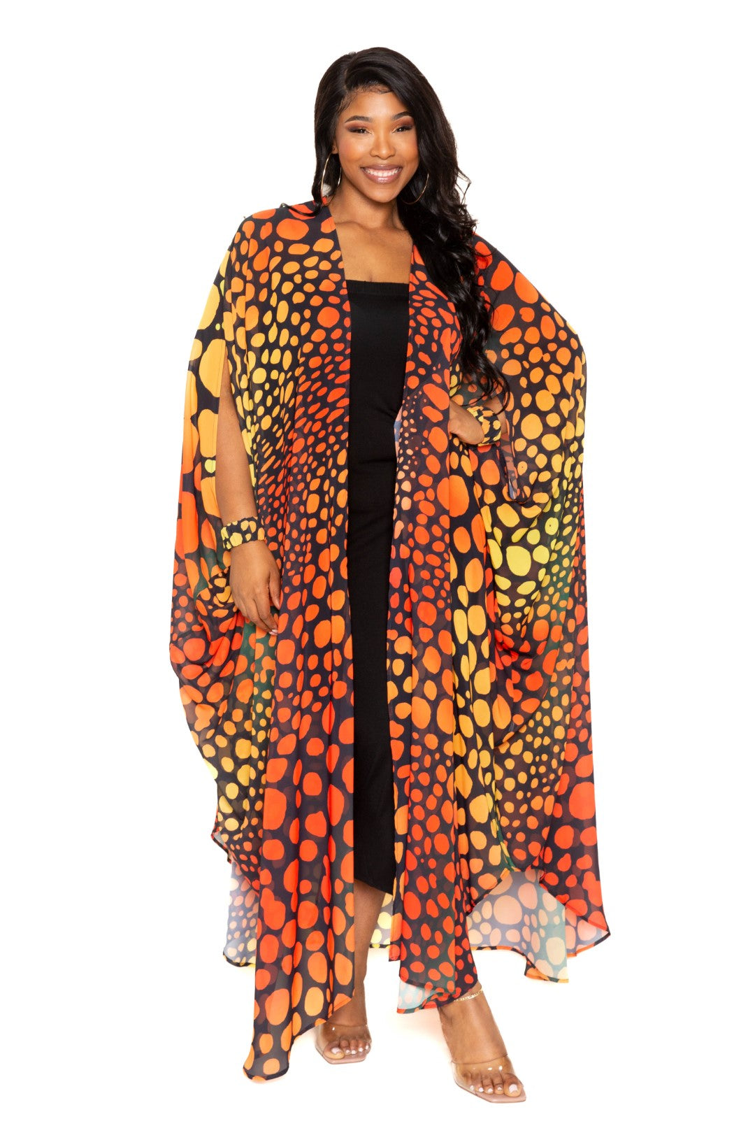 Dot Robe Duster/Orange