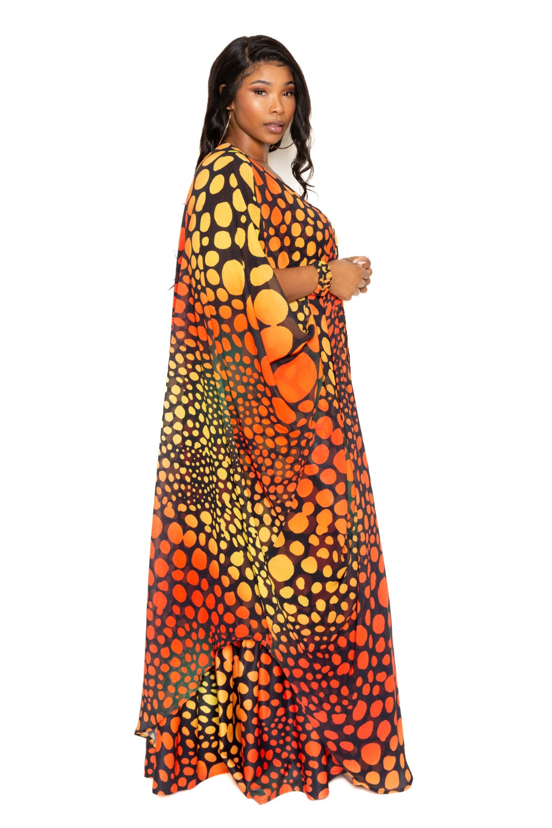 Dot Robe Duster/Orange