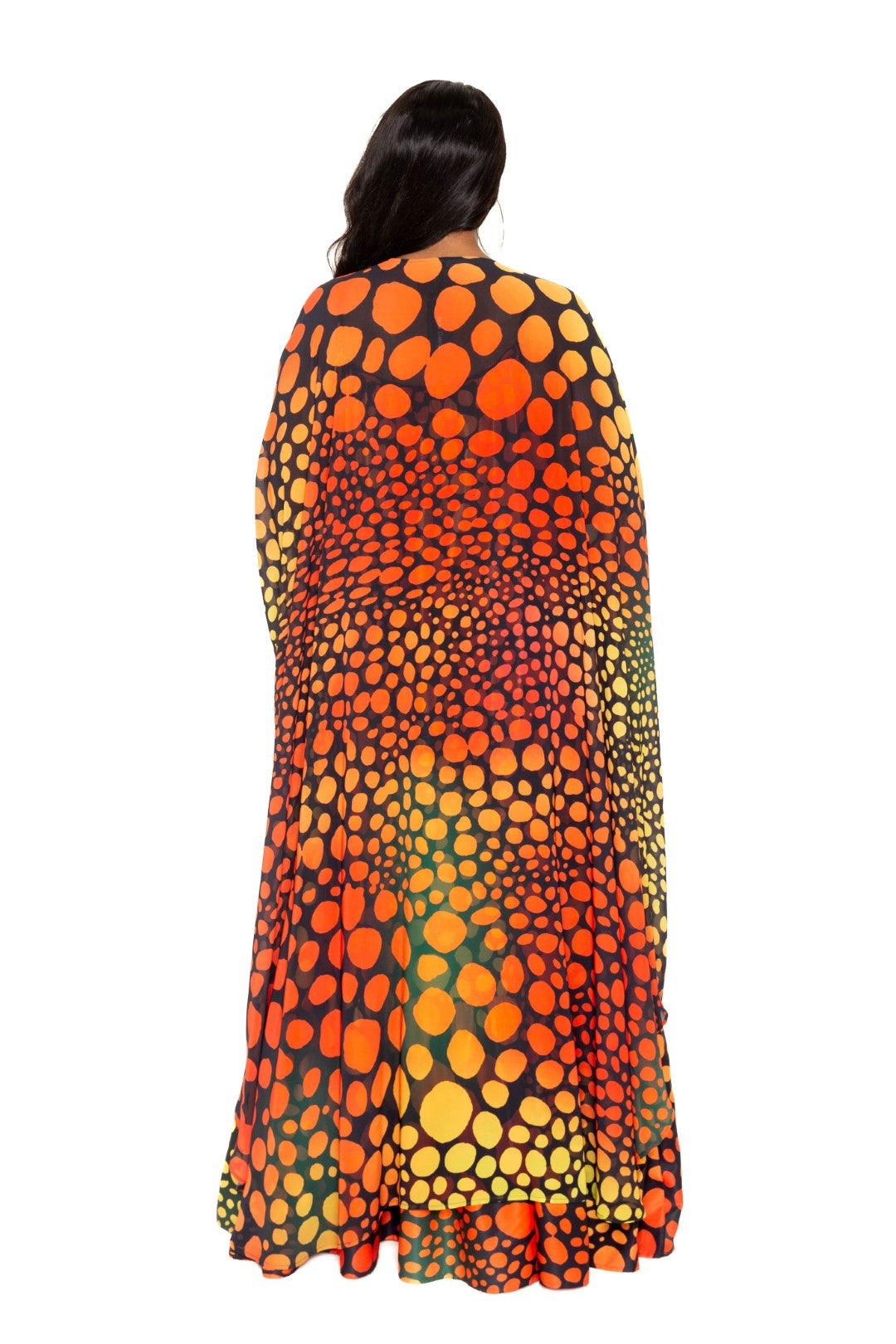 Dot Robe Duster/Orange